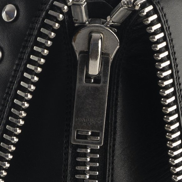 NIB YSL SAINT LAURENT Paris Fold Over Studded Leather Booties - Picture 9 of 11